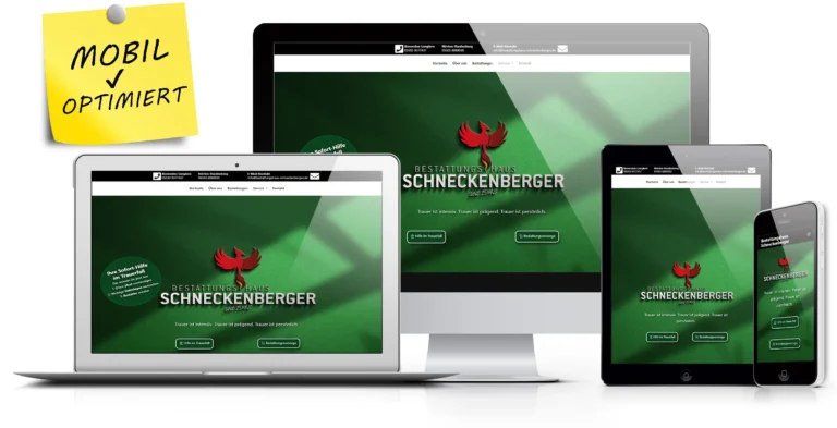 Referenz: Bestattungshaus Schneckenberger 19 referenzen mockup schneckenberger Der Werbevermittler - Tobias Föllmer