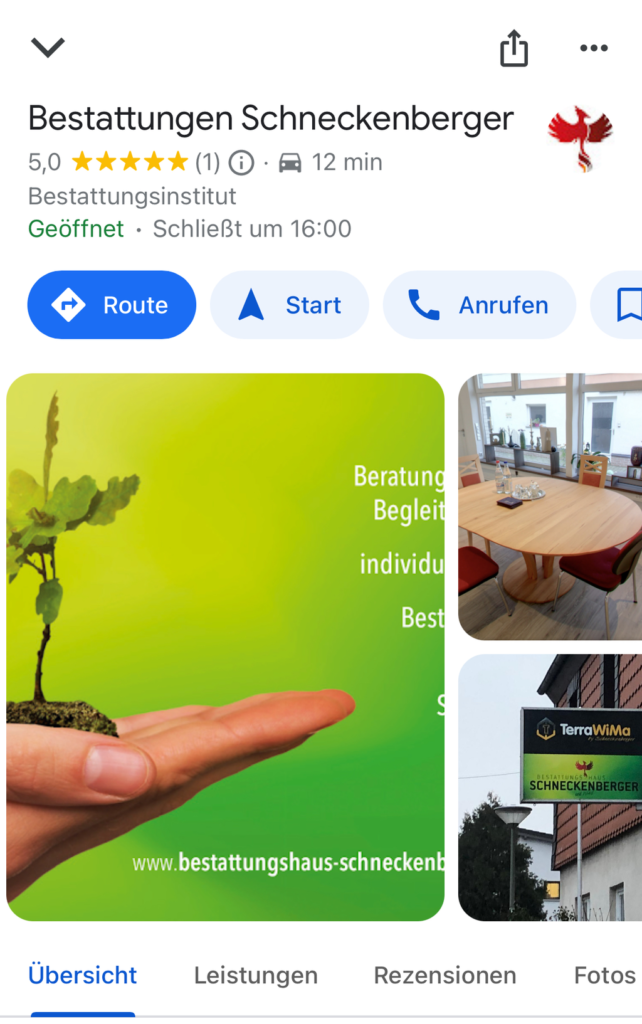 Bestattungshaus Schneckenberger Google Der Werbevermittler - Tobias Föllmer