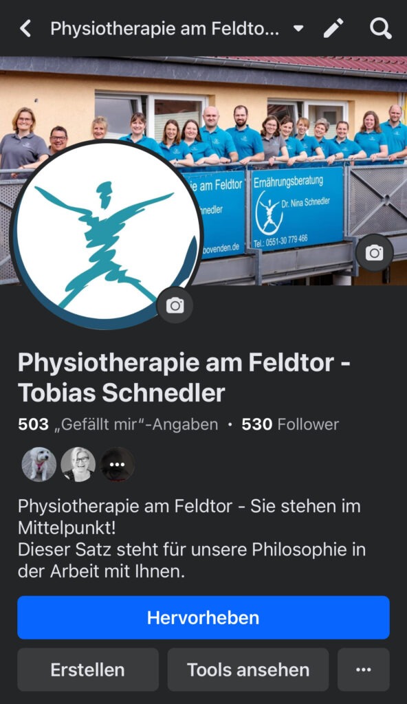 Facebook Physio Schnedler Der Werbevermittler - Tobias Föllmer