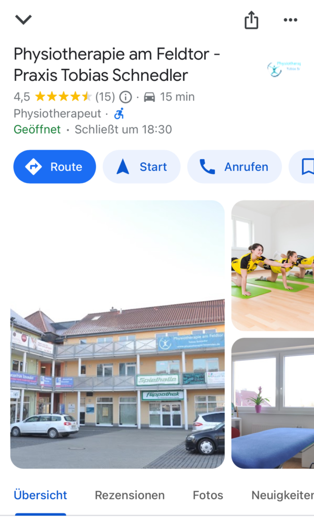 Physio Am Feldtor Google Der Werbevermittler - Tobias Föllmer