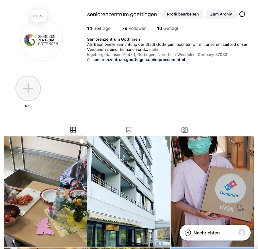 Seniorenzentrum Göttingen bei Instagram