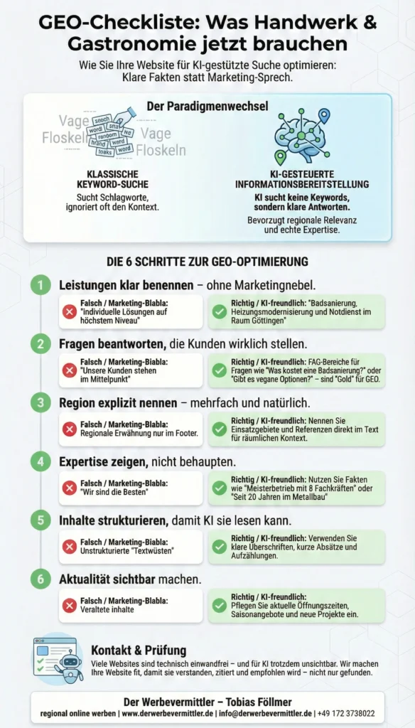 GEO-Checkliste für Handwerk und Gastronomie
